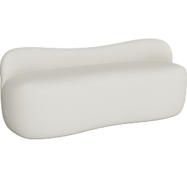 Perspective view of Kaia Cream Boucle Upholstered Bedroom Bench, Entryway