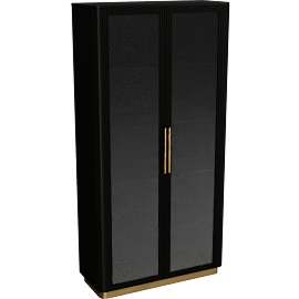 Perspective view of Finnley 46" Glass Cabinet
