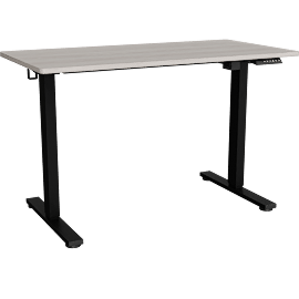 Perspective view of Lando 48 Grey Electric Sit Stand Desk