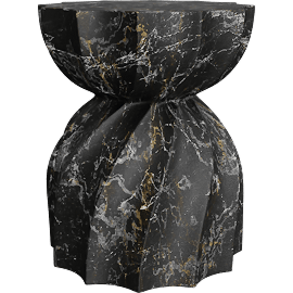 Perspective view of Brume Black Indoor / Outdoor Microciment Stool