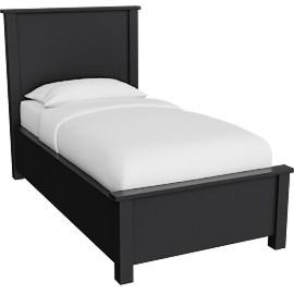 Perspective view of Felipe Black Twin Platform Bed