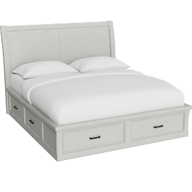 Perspective view of Dixie California King Wood Platform Stroage Sleigh Bed