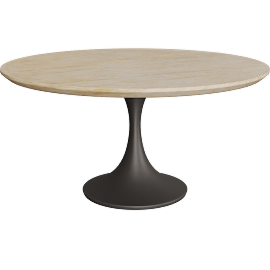 Perspective view of Outdoor 60" Round Dining Table with Launette Base