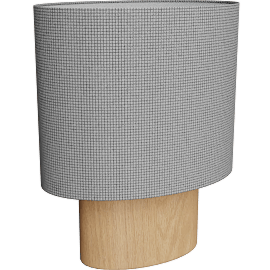 Perspective view of Haddie table lamp 14h, Rye/ Cement tweed shade