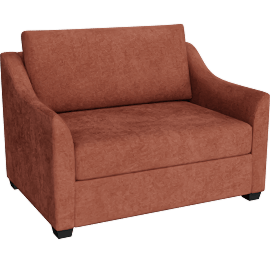 Perspective view of Porthos II 52 Twin Sleeper Chair With Memory Foam Mattress, Cinnamon