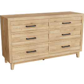 Perspective view of Ranier Natural II 6 Drawer Dresser
