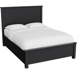 Perspective view of Felipe Black Queen Platform Bed