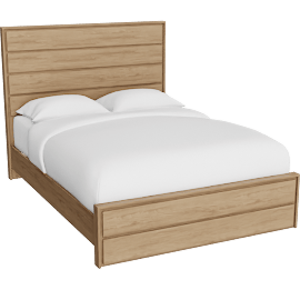 Perspective view of Stella Queen Panel Bed, Natural