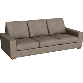 Perspective view of Tomasso Grey 100% Italian Leather Sofa