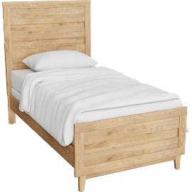 Perspective view of Ranier Natural Twin Panel Bed