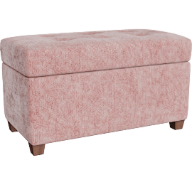 Perspective view of Mouro Dusty Rose Ottoman
