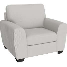 Perspective view of Sofie 46" Oversized Chair, Light Grey Corduroy