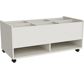 Perspective view of Mobile Book Trolley - 1200w x 600d x 525h