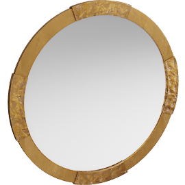 Perspective view of Miah 48" Round Wall Mirror, scalable