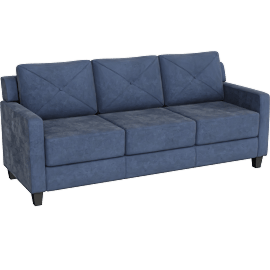 Perspective view of Ronnie Navy Fabric Sofa