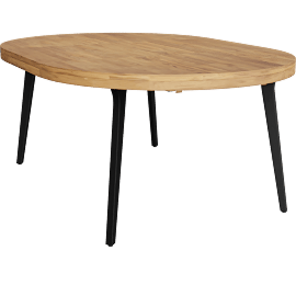 Perspective view of Lakin 50"-74" Teak Wood Round Extendable Dining Table
