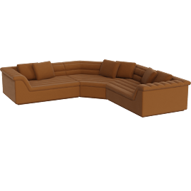 Perspective view of Float Sectional, Cognac