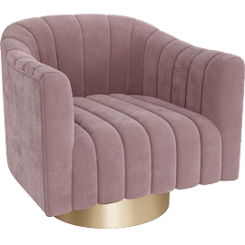 Perspective view of Farrah Pink Velvet Accent Chair
