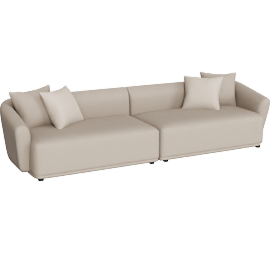 Perspective view of Sylvie Cream Boucle 4-seater Sofa