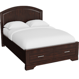 Perspective view of Harley Cherry Full Wood Platform Storage Bed