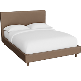 Perspective view of Dean Faux Leather Queen Upholstered Panel Bed