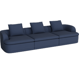 Perspective view of Atlason Composed Modular Sofa, 131" Lapis