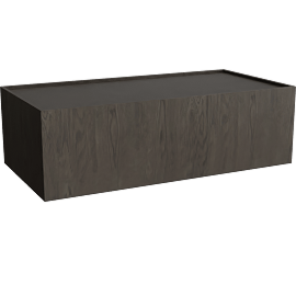 Perspective view of Laurette Espresso 52 Wide Rectangular Wood Block Coffee Table