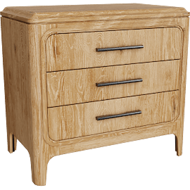 Perspective view of Westen 3-Drawer Nightstand