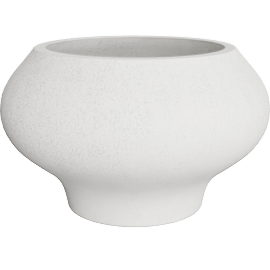 Perspective view of Samia White Ceramic Textured Glazed Indoor/Outdoor Small Planter Bowl 6.25"H