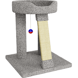 Perspective view of Cat Condos Scratch Post, Grey