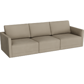 Perspective view of Valerio Velvet Modular Sofa, Taupe