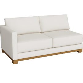 Perspective view of Gather Wood Base Left-Arm Sofa Sectional Piece