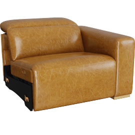 Perspective view of Drift Leather Power Reclining Right-Arm Chair Sectional Piece