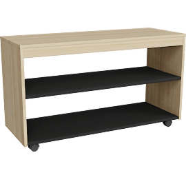 Perspective view of NaturalDesign Low Open Shelf Unit Internal Black