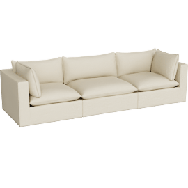 Perspective view of Lotus Deep Modular 3-Piece Sectional Sofa