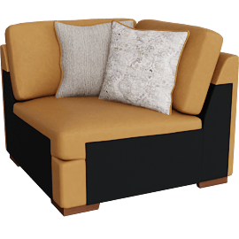 Perspective view of Big Sur Saddle Brown Leather Corner Unit