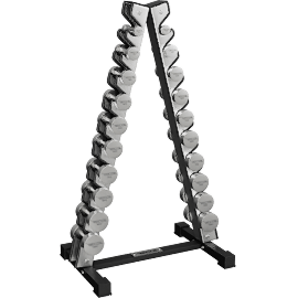 Perspective view of Hantelpaket kromhantlar 1-10kg med ställ - Recoil