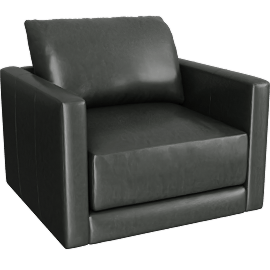 Perspective view of Gather 40" Leather Swivel Chair