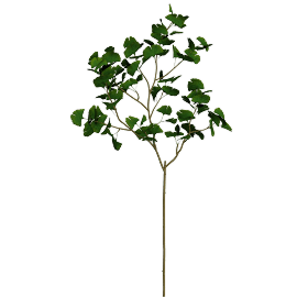 Perspective view of Faux Green Ginkgo Branch 51"