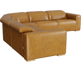Perspective view of Drift 5-Piece L-Shaped Power Triple-Reclining Leather Sectional Sofa