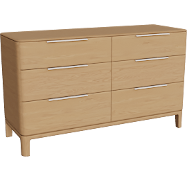 Perspective view of Kingston 56x20 33h Six-Drawer Dresser
