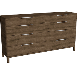 Perspective view of Kingston 80x20 43h Ten-Drawer Dresser