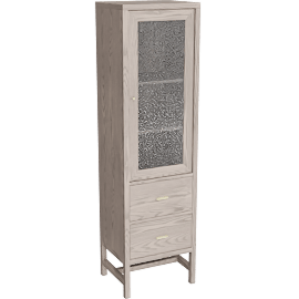 Perspective view of Berkeley 20w 16d 72h Freestanding Linen Cabinet with Glass Door