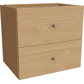 Perspective view of Beam 16w 12d Two-Drawer Insert