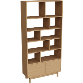 Perspective view of Dahl 42w 15d 87h Two-Door Bookcase