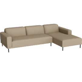 Perspective view of Ali 115” Sofa with Right-Arm Chaise