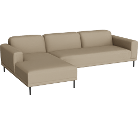 Perspective view of Ali 115” Sofa with Left-Arm Chaise