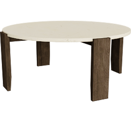 Perspective view of Brandt 36r 16h Coffee Table with Top Option