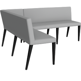 Perspective view of Ava 76x63” with Left-Corner Banquette