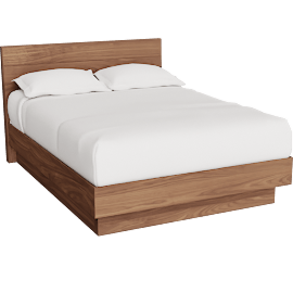 Perspective view of Hudson Queen Bed Wood